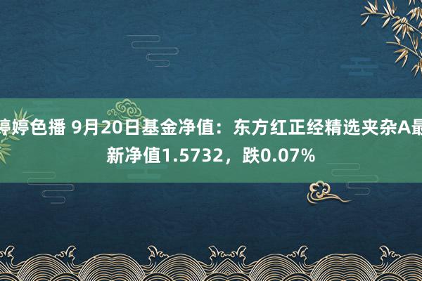 婷婷色播 9月20日基金净值：东方红正经精选夹杂A最新净值1.5732，跌0.07%