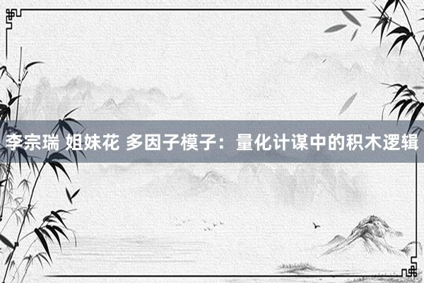   李宗瑞 姐妹花 多因子模子：量化计谋中的积木逻辑