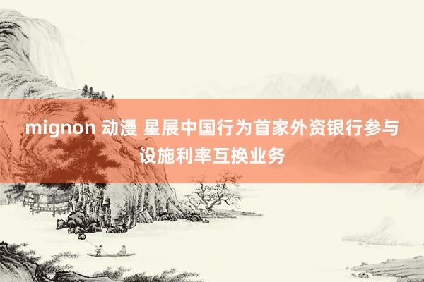   mignon 动漫 星展中国行为首家外资银行参与设施利率互换业务