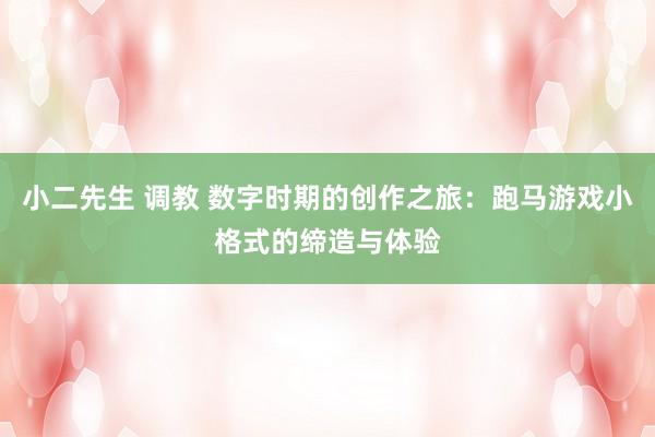   小二先生 调教 数字时期的创作之旅：跑马游戏小格式的缔造与体验