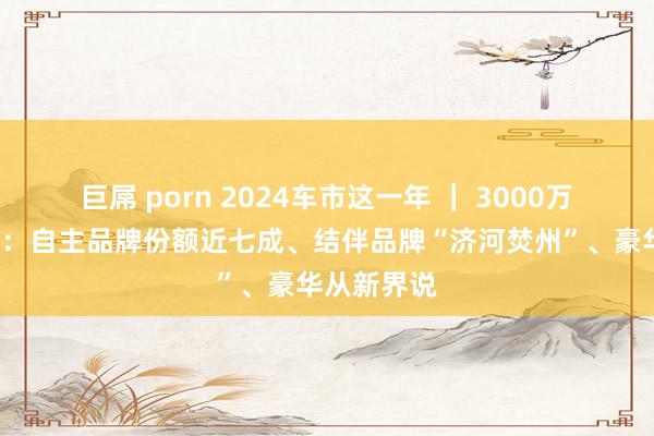  巨屌 porn 2024车市这一年 ｜ 3000万辆“拼图”：自主品牌份额近七成、结伴品牌“济河焚州”、豪华从新界说