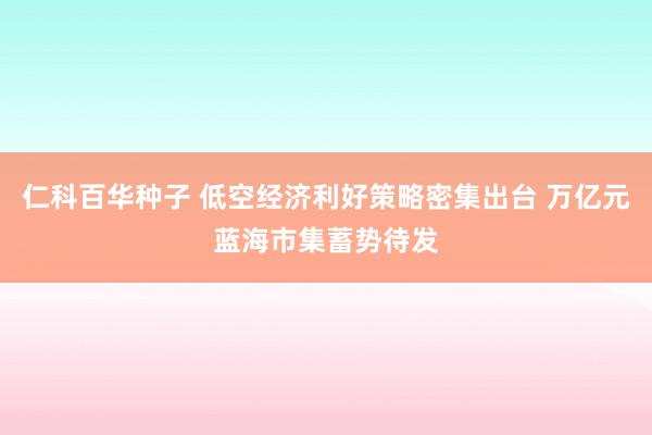   仁科百华种子 低空经济利好策略密集出台 万亿元蓝海市集蓄势待发