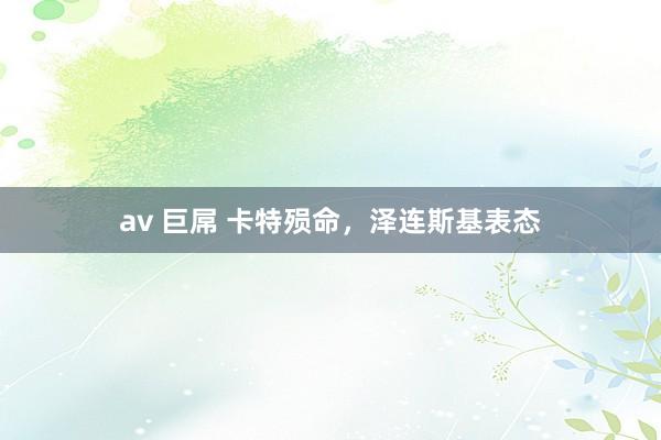   av 巨屌 卡特殒命，泽连斯基表态