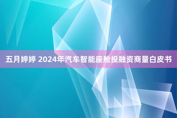   五月婷婷 2024年汽车智能座舱投融资商量白皮书