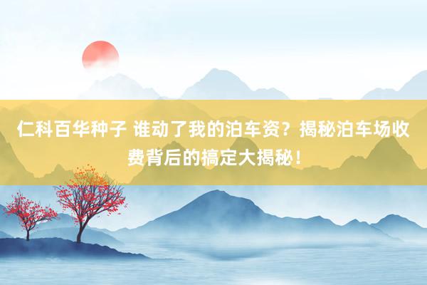 仁科百华种子 谁动了我的泊车资？揭秘泊车场收费背后的搞定大揭秘！