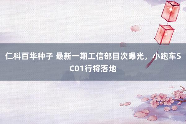 仁科百华种子 最新一期工信部目次曝光，小跑车SC01行将落地
