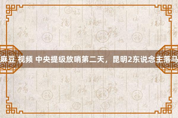   麻豆 视频 中央提级放哨第二天，昆明2东说念主落马